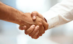 Closeup of a business handshake