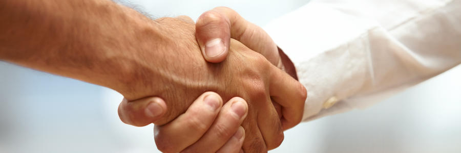 Closeup of a business handshake