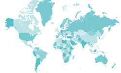 © - fotolia.com Welt Karte blau mit Länder Grenzen Vektor Grafik